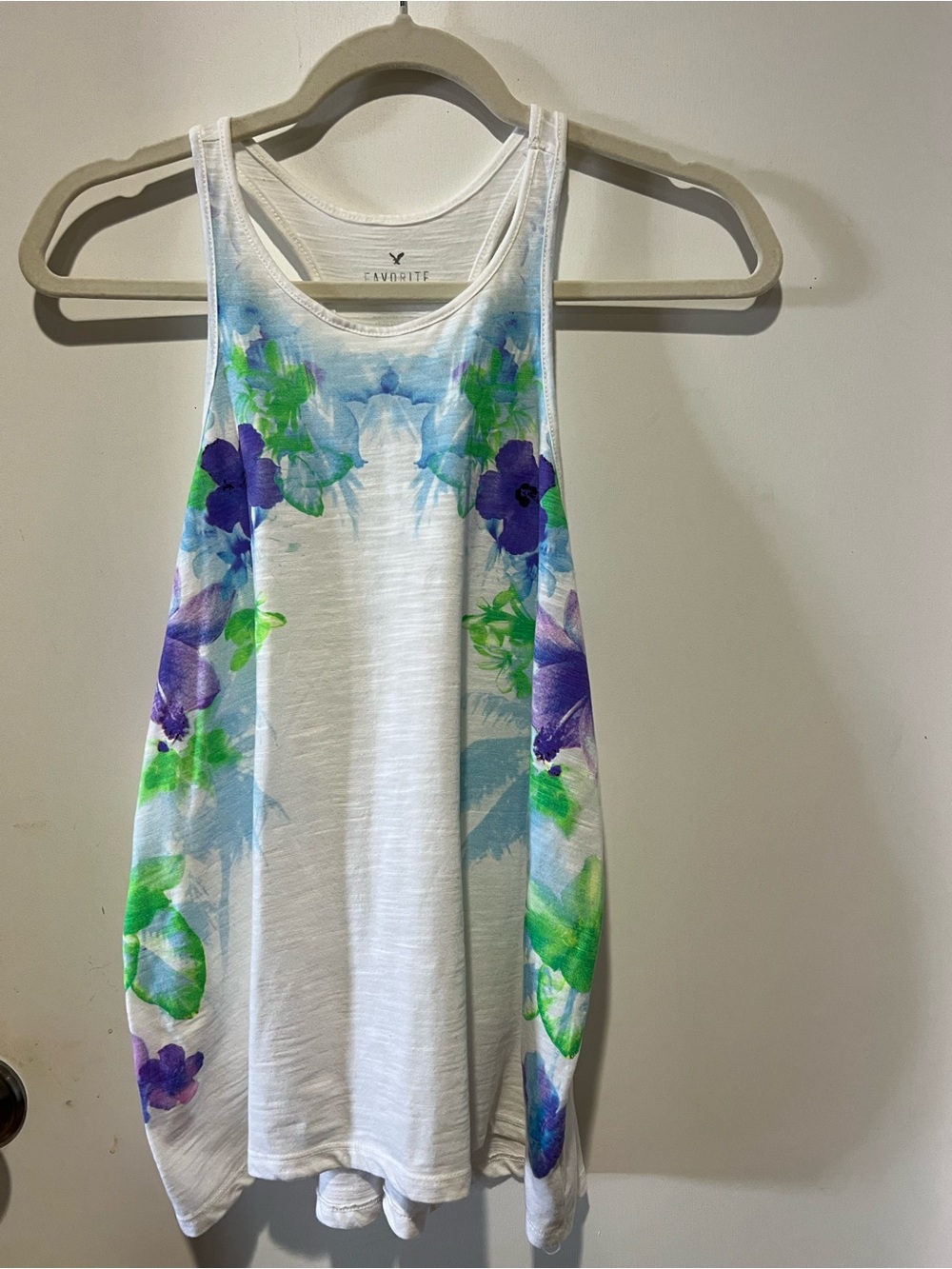 White Floral Print Tank Top - Women's